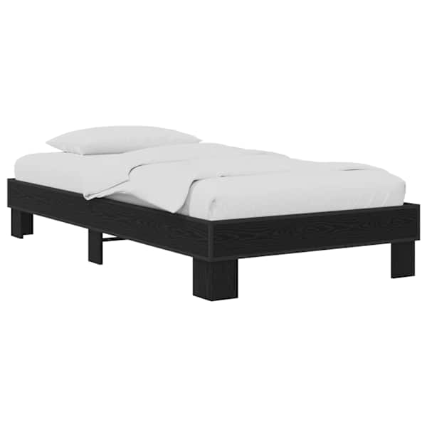 vidaXL Voodi raam Must tamm 80 x 200 cm Tehispuit