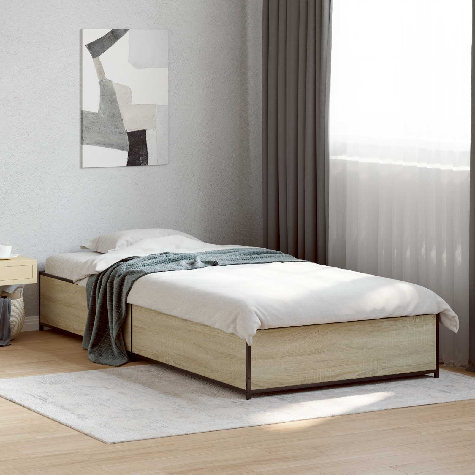 vidaXL Cadru de pat Stejar Sonoma 80 x 200 cm Lemn prelucrat