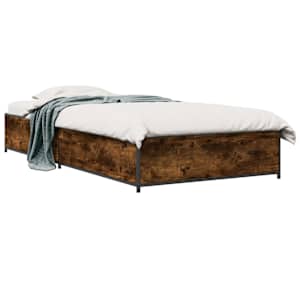 vidaXL Voodi raam Suitsutatud tamm 80 x 200 cm Tehispuit