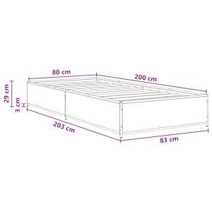 Rám postele Kouřový dub 80 x 200 cm Kompozitní dřevo - obrázek 7
