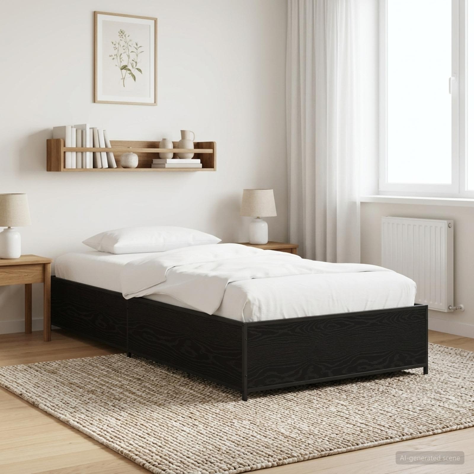 vidaXL Sängyn runko Musta tammi 80 x 200 cm Tekninen puu
