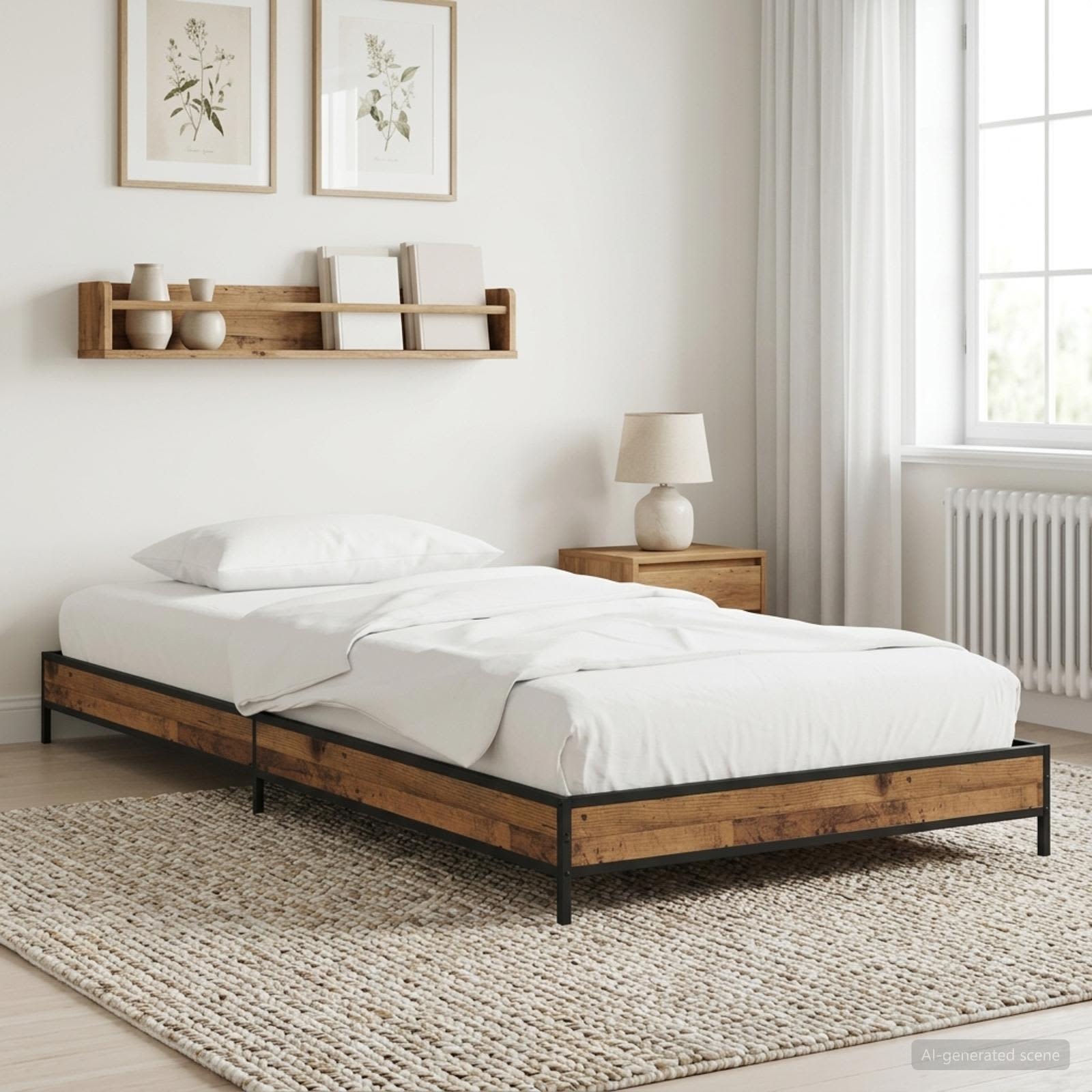vidaXL Bettrahmen Altholz 80 x 200 cm Holzwerkstoff