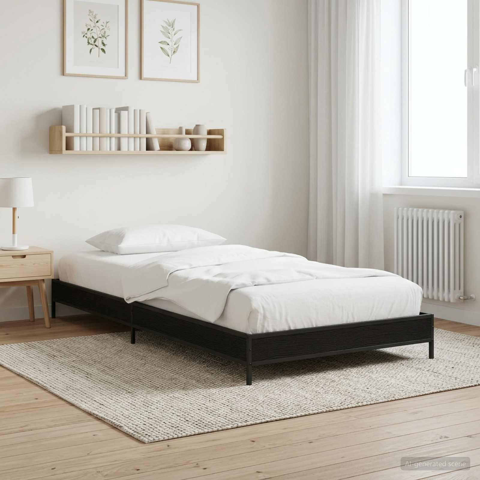 vidaXL Sängyn runko Musta tammi 80 x 200 cm Tekninen puu