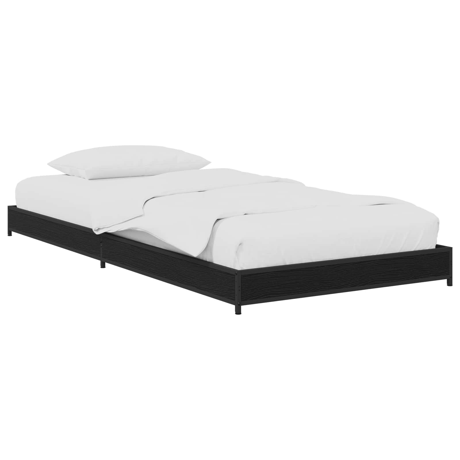 vidaXL Cadru de pat Stejar Negru 80 x 200 cm Lemn prelucrat