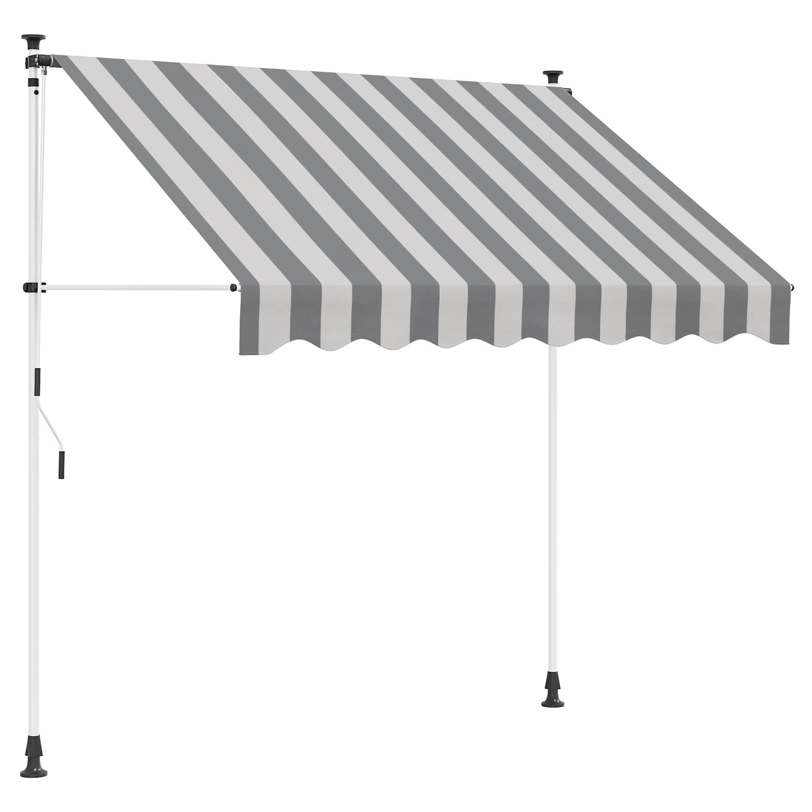 vidaXL Copertină retractabilă manuală Antracit și Alb 350 cm