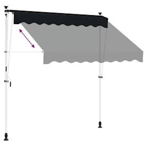 Manuální zatahovací markýza Černá 100 cm - obrázek 6