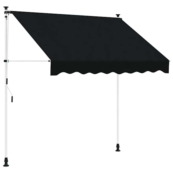 vidaXL Manuaalne kokkuklapitav varikatus Must 350 cm