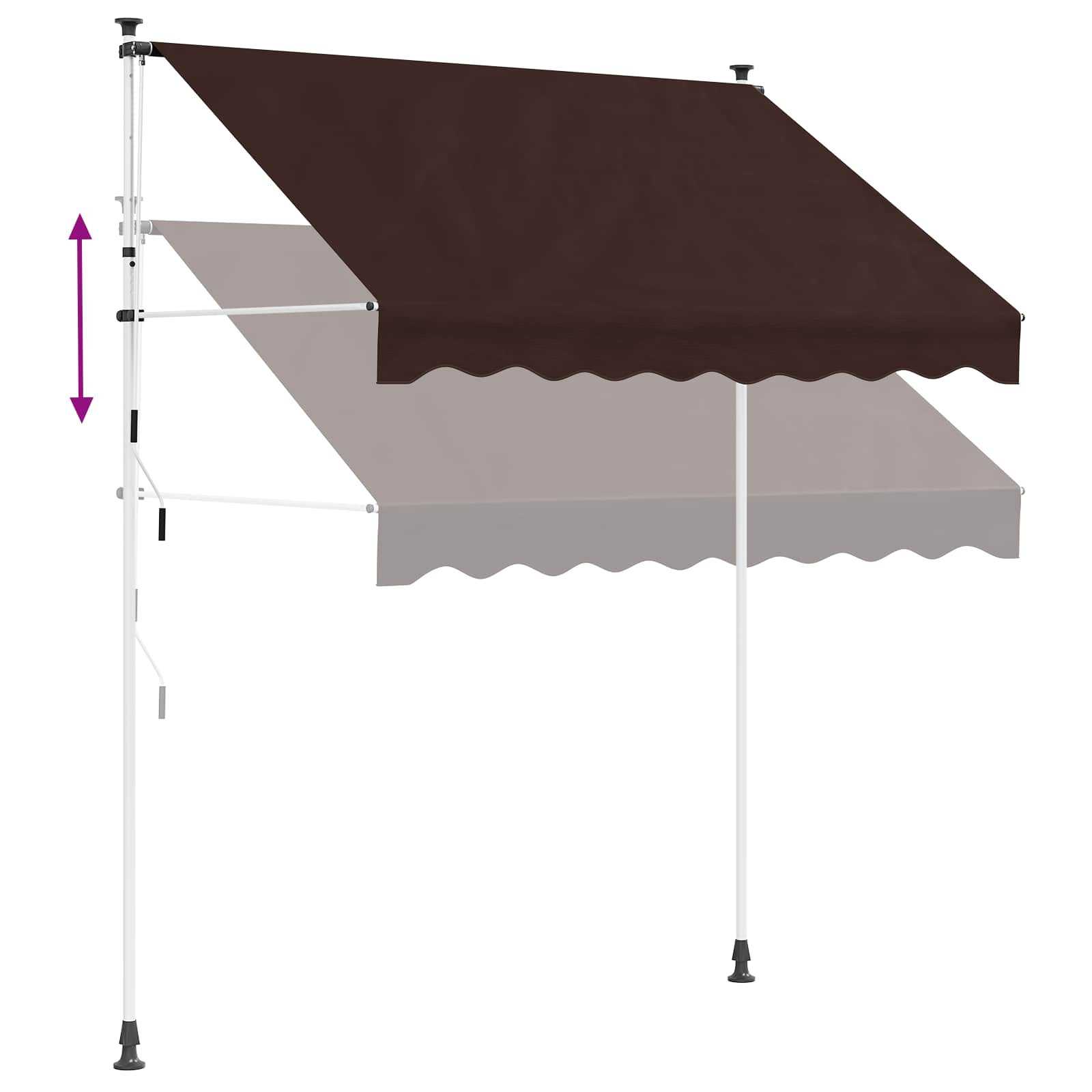 Handmatig uitschuifbare luifel Bruin 150 cm image 5