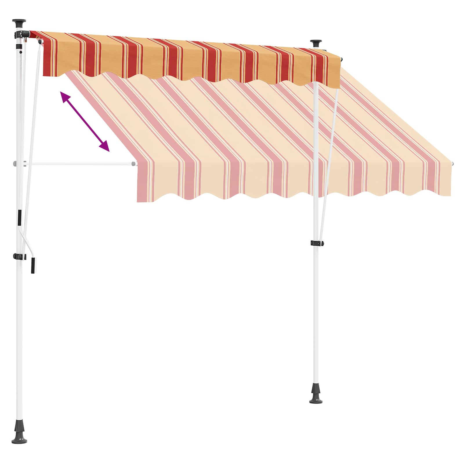 Handmatig uitschuifbare luifel Multikleur 250 x 115 x 300 cm image 6