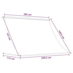 Markýza Černá 300 x 150 cm 180 g / m² polyester s PU povlakem - obrázek 7