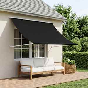 Markýza Černá 350 x 150 cm 180 g / m² polyester s PU povlakem - obrázek 1