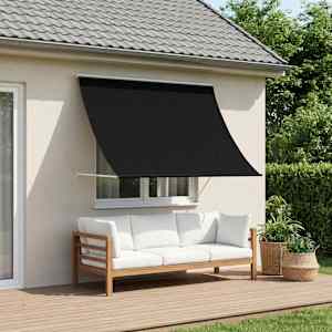 Markýza Černá 400 x 150 cm 180 g / m² polyester s PU povlakem - obrázek 1