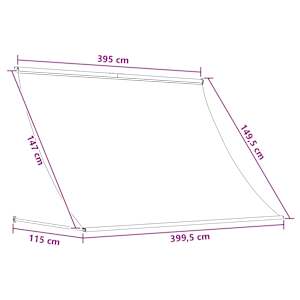 Markýza Hnědá 400 x 150 cm 180 g / m² polyester s PU povlakem - obrázek 7