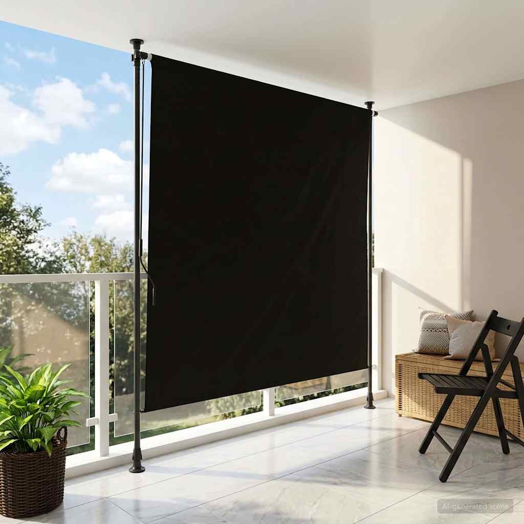 vidaXL Udendørs Rullegardin Sort 120 x 270 cm