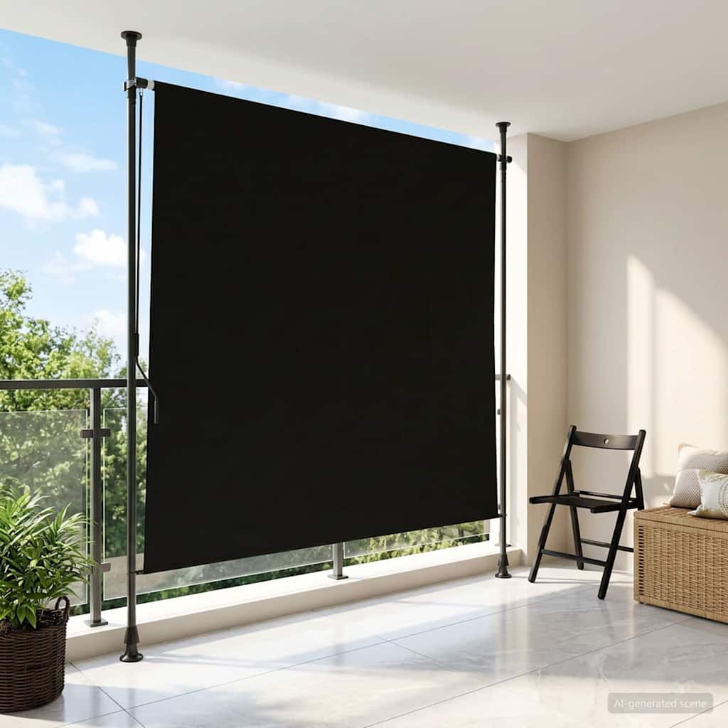 vidaXL Ulkorullaverho Musta 150 x 270 cm