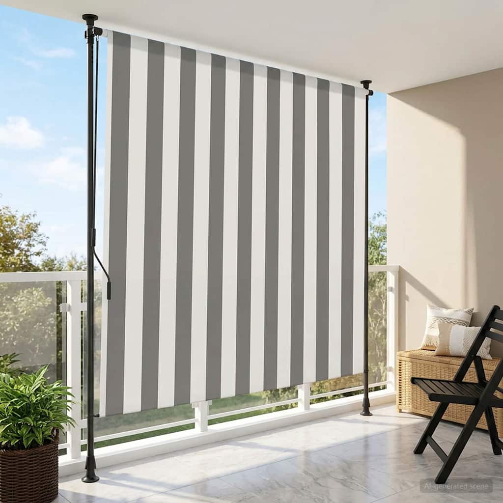 vidaXL Udendørs Rullegardin Anthracit og hvid 100 x 270 cm