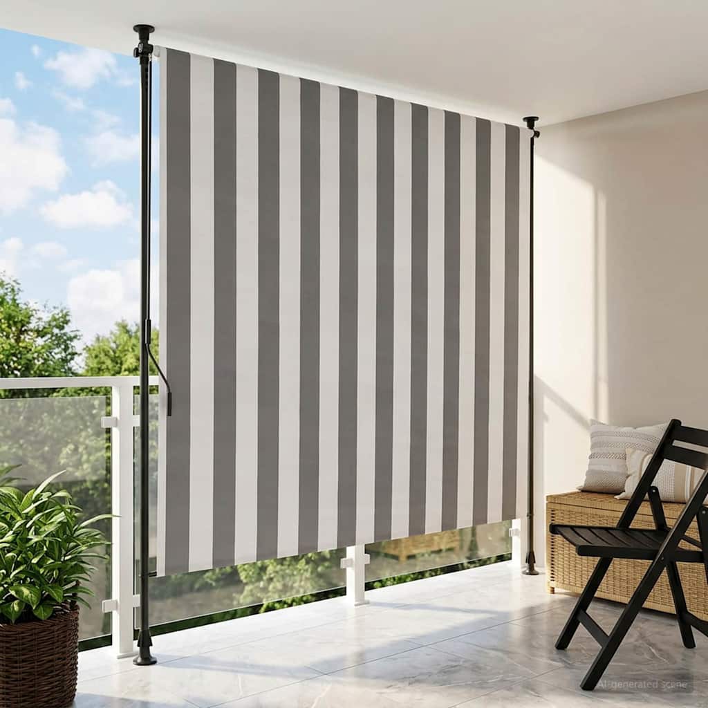 vidaXL Ulkorullaverho Antrasiitti ja Valkoinen 120 x 270 cm