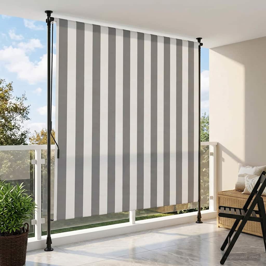 vidaXL Udendørs Rullegardin Anthracit og hvid 150 x 270 cm