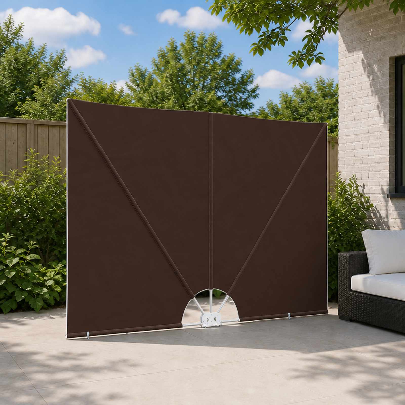 vidaXL Balcony Privacy Screen Rektangulær 240 x 160 cm Polyester Brun