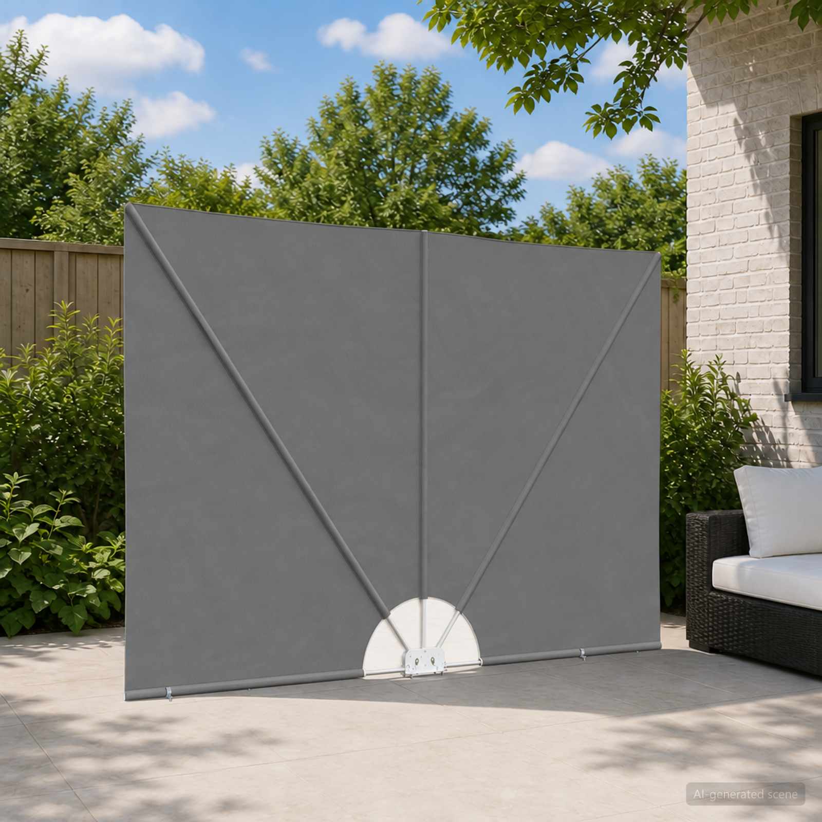 vidaXL Balkon Afskærmning 160 x 240 cm Polyester Uregelmæssig Lysegrå