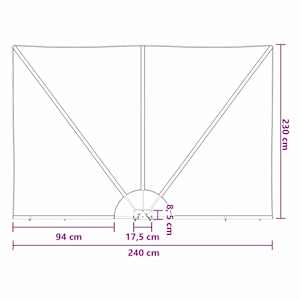 Zástěna na balkon 240 x 160 cm Polyester Obdélníkový - obrázek 6