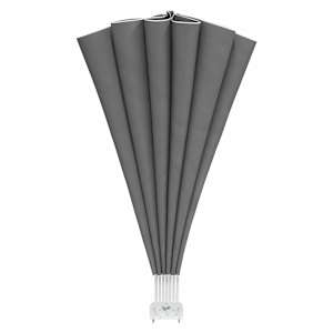 Zástěna na balkon Ø 320 cm Polyester Světle šedá - obrázek 5