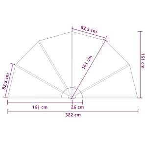 Zástěna na balkon Ø 320 cm Polyester Světle šedá - obrázek 6