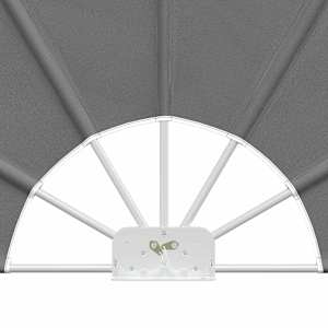 Zástěna na balkon Ø 400 cm Polyester Světle šedá - obrázek 4