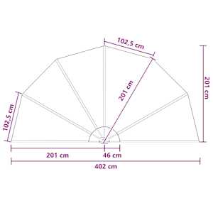 Zástěna na balkon Ø 400 cm Polyester Světle šedá - obrázek 6