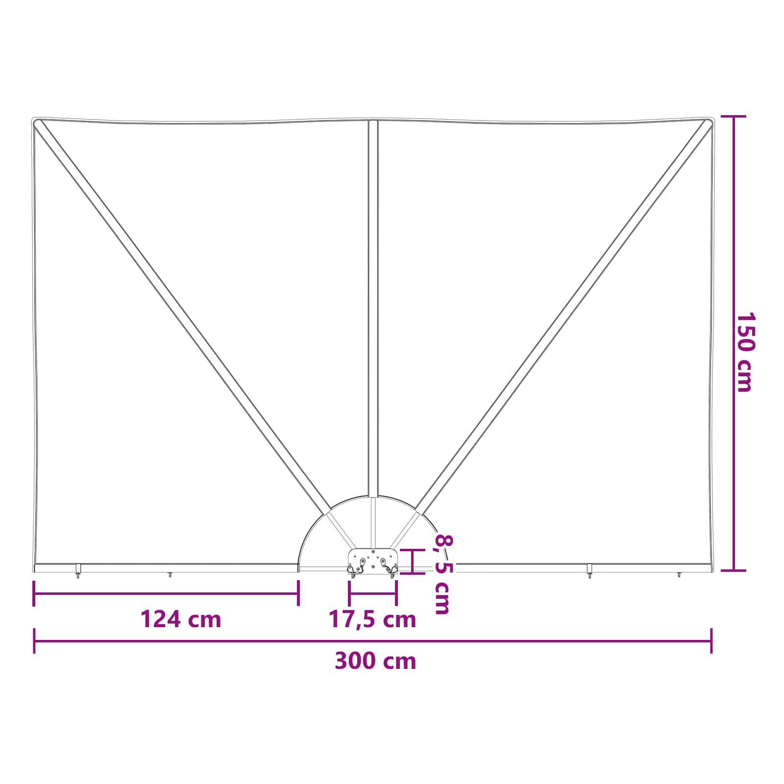 Balkon Privacy Scherm 150 x 300 cm Polyester Rechthoekig image 6