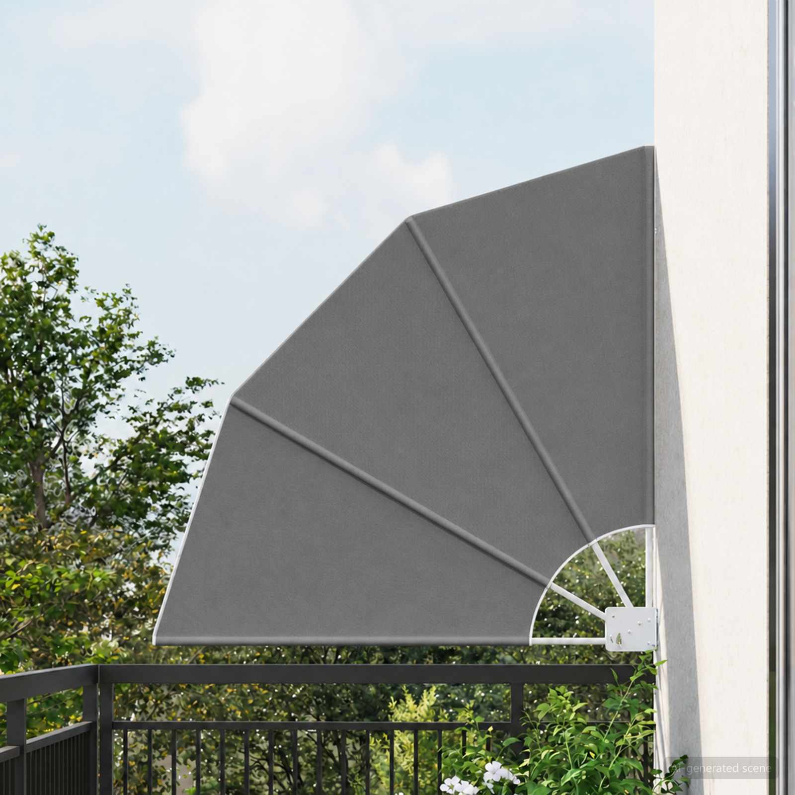 vidaXL Balkon Privacy Scherm 115 x 115 cm Polyester Lichtgrijs