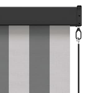 Roleta Antracitová a bílá 60 x 250 cm Textil a hliník - obrázek 5