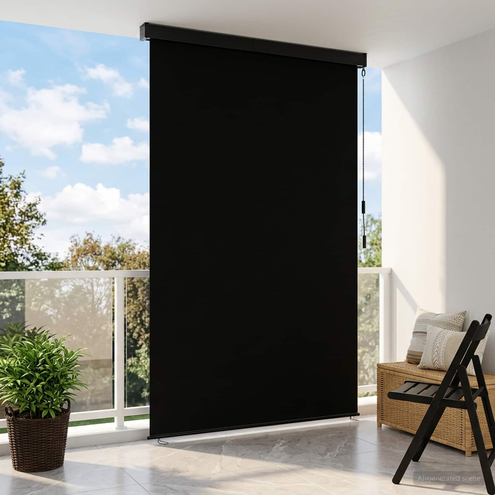 vidaXL Rulou textil Negru 80 x 250 cm Țesătură și Aluminiu