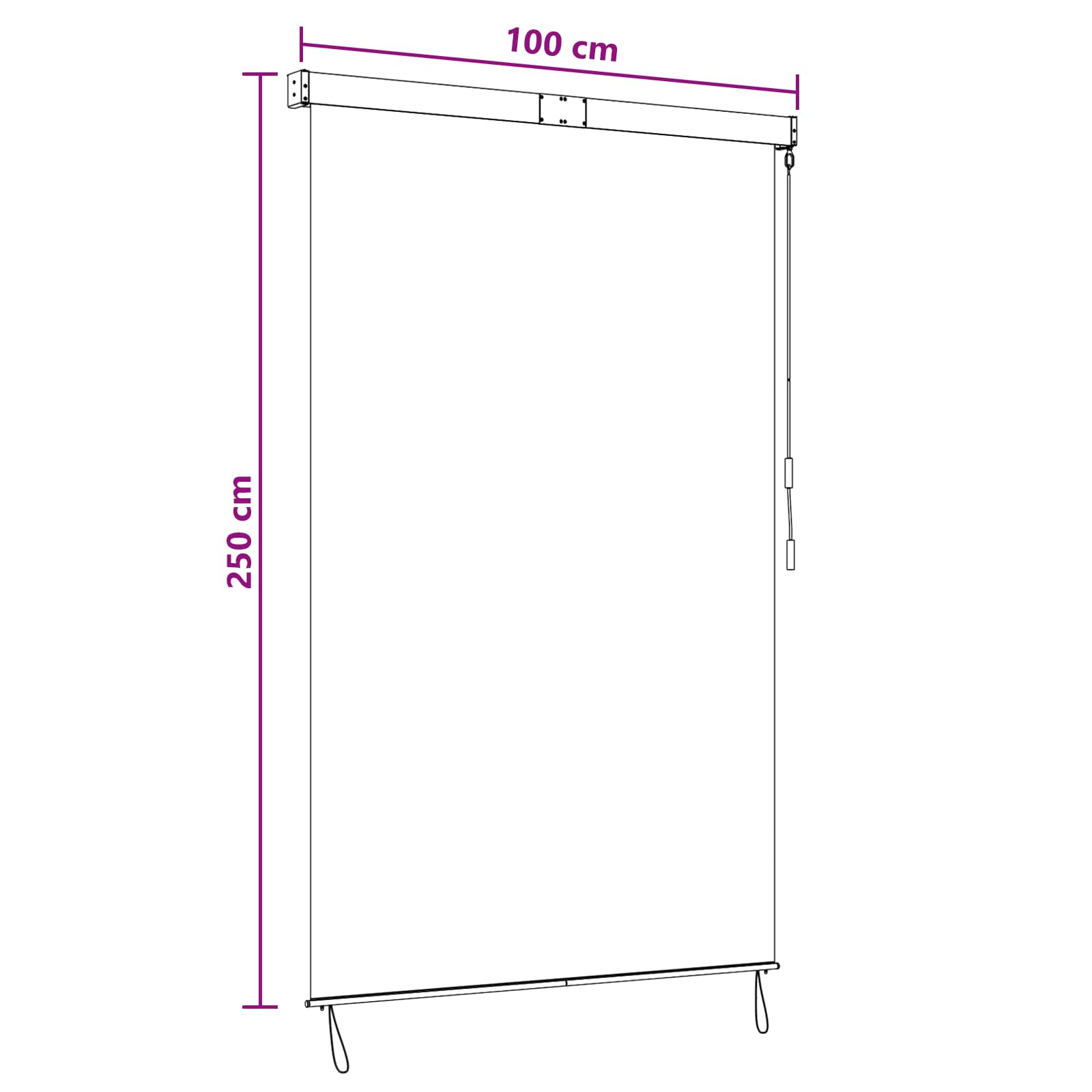 Rolgordijn Zwart 100 x 250 cm Stof en Aluminium image 9