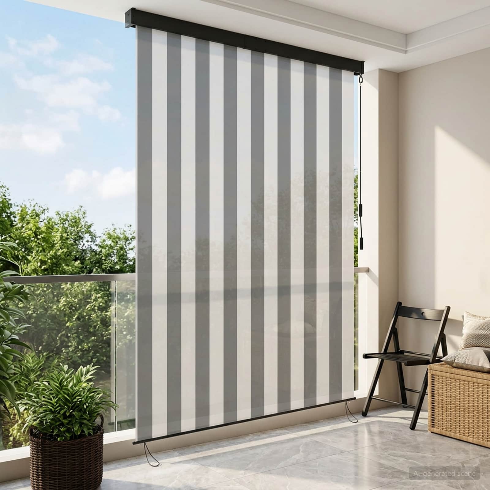 vidaXL Rulou textil Antracit și Alb 140 x 250 cm Țesătură și Aluminiu