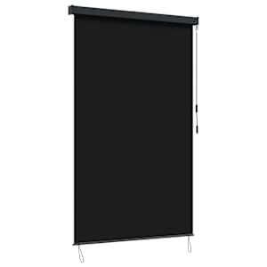 vidaXL Rulookardin Must 160 x 250 cm Kangas ja Alumiinium