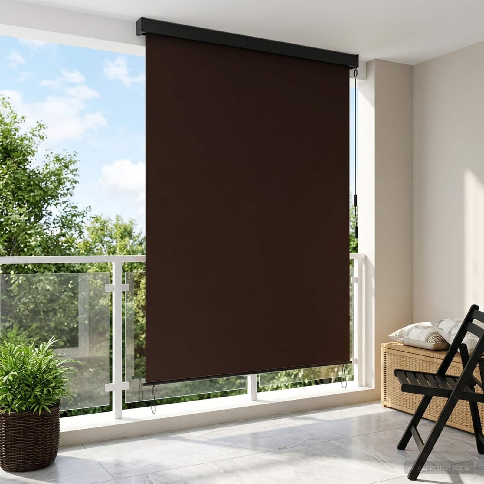  Ρόλερ Καφέ 180 x 250 cm Ύφασμα και Αλουμίνιο V-42037198