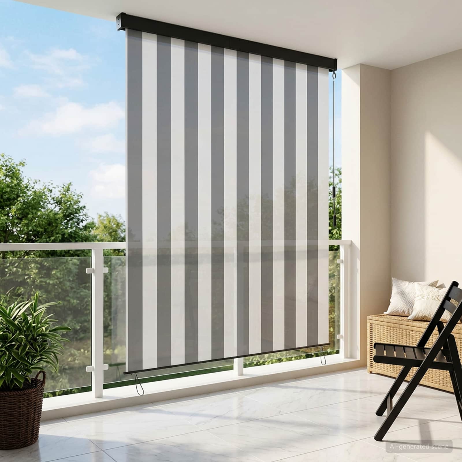 vidaXL Rullaverho Antrasiitti ja Valkoinen 180 x 250 cm