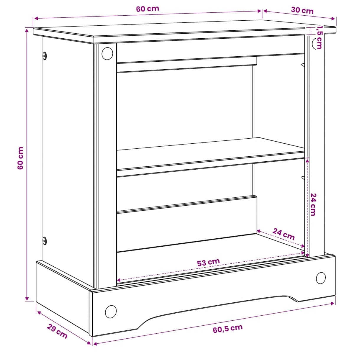 Akvarium stand CORONA 60,5 x 30 x 60 cm 150 kg - Billede 7