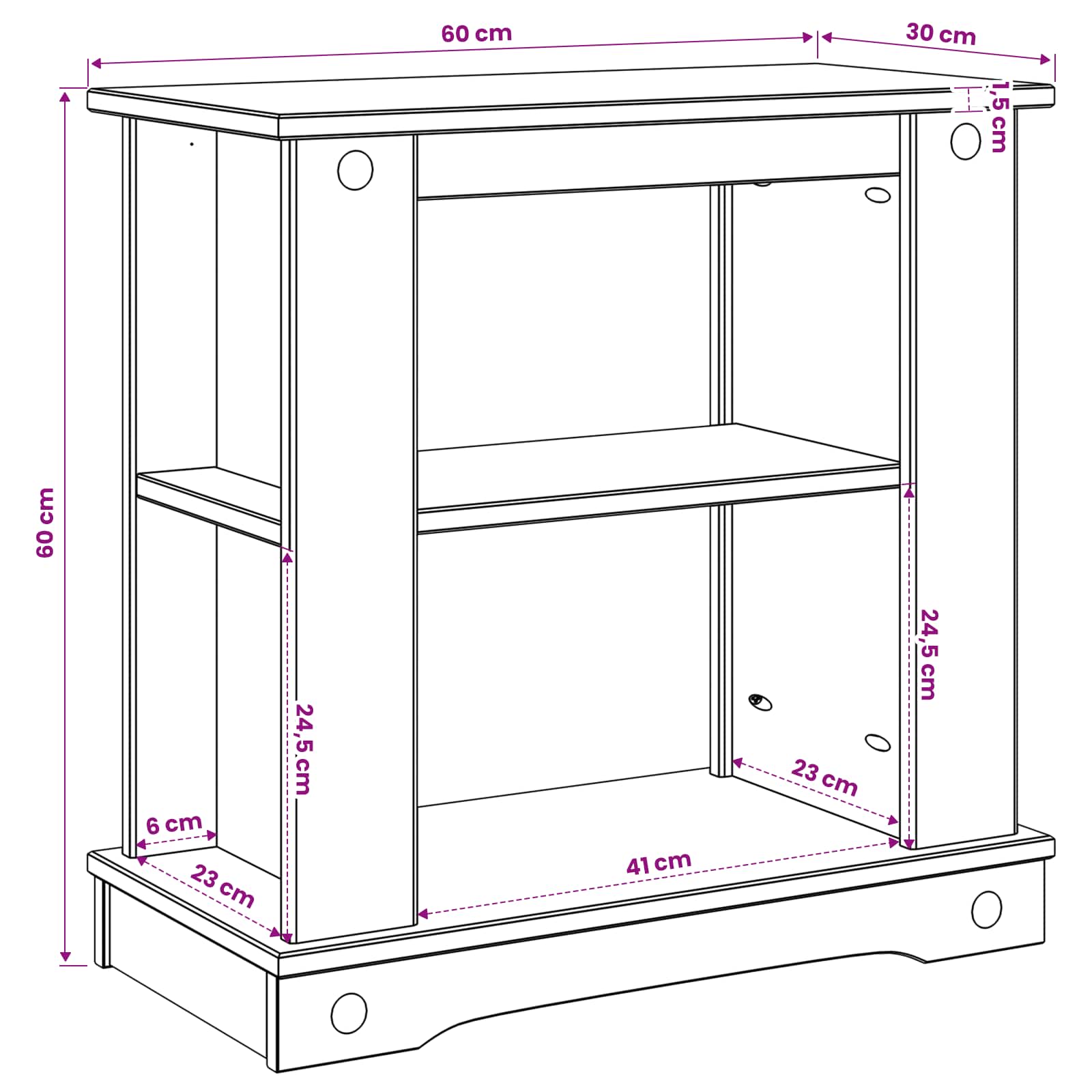 Aquarium Stand Corona Bruin 60 x 30 x 60 cm Massief grenenhout image 7