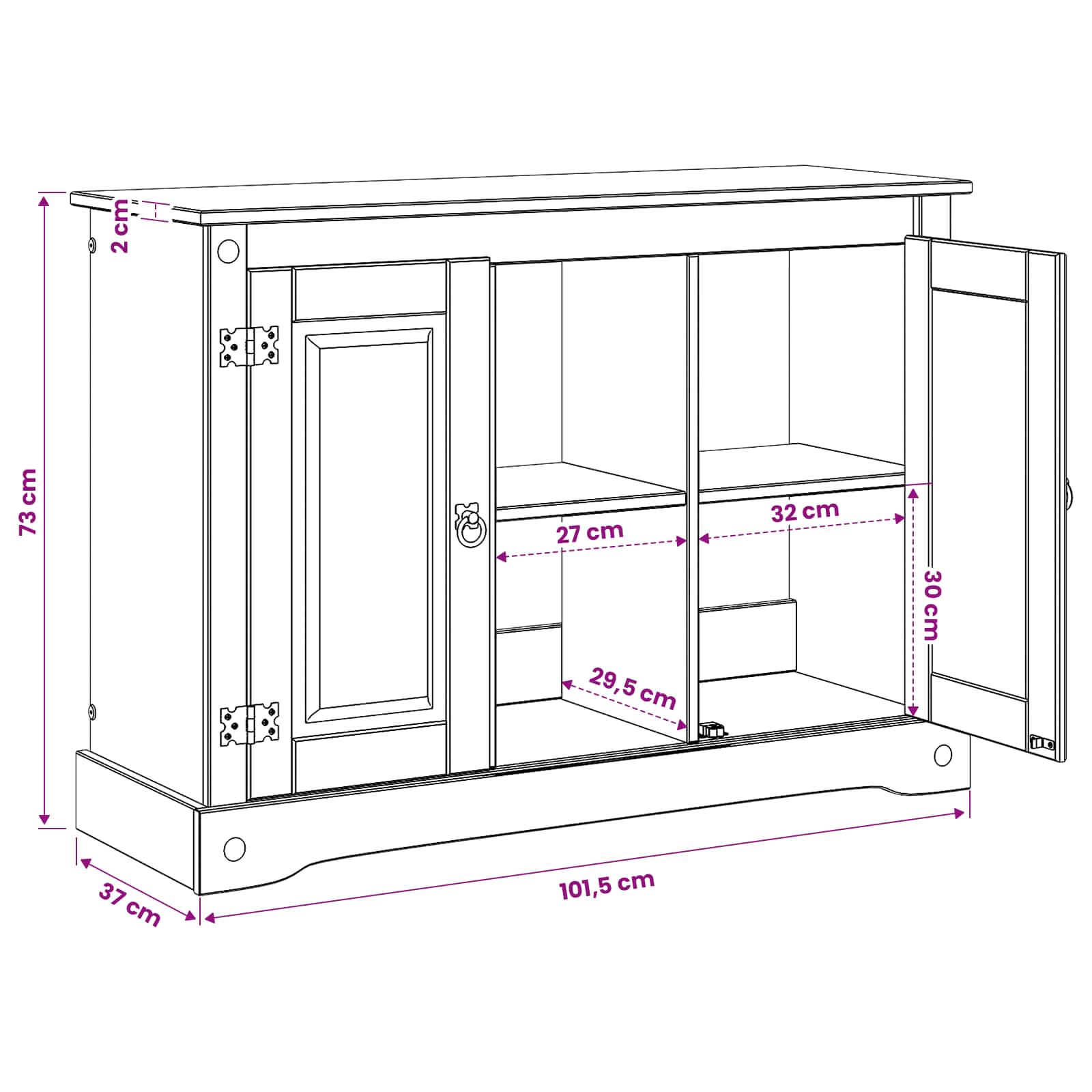 Aquarium Stand Corona Wit en Bruin 101,5 x 37 x 73 cm image 8
