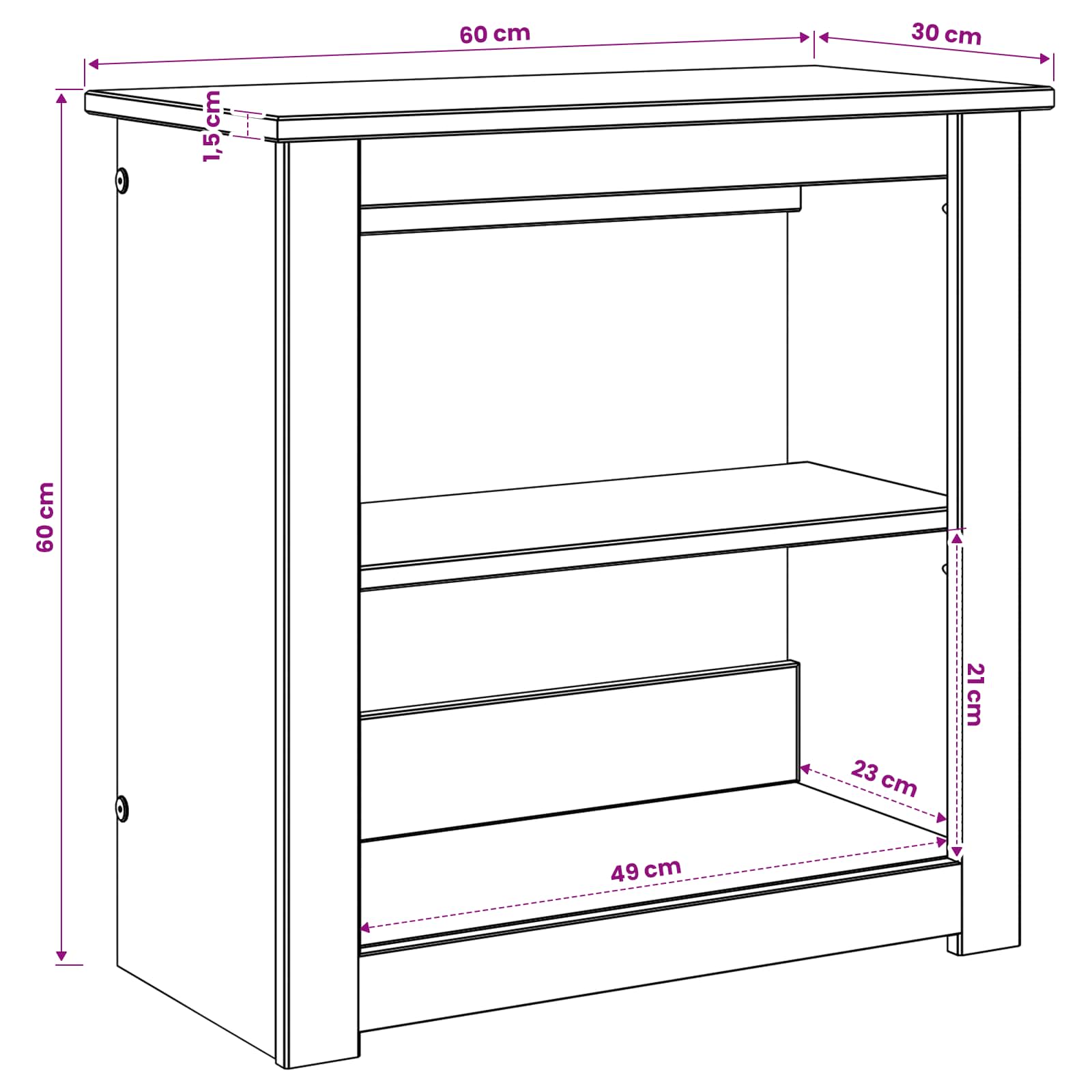 Aquarium Stand PANAMA Wit en Bruin 60 x 30 x 60 cm image 7