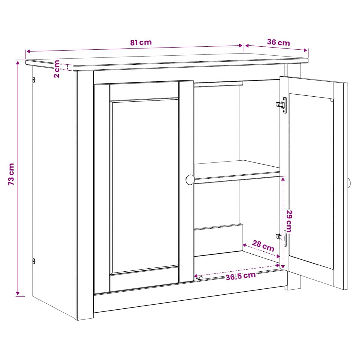 Akvarium stand PANAMA 81 x 36 x 73 cm 250 kg - Billede 7