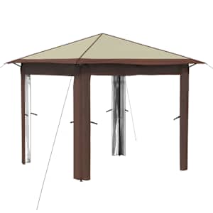 vidaXL Gazebo ilma k&uuml;lgseinata 2,6 x 2,6 m Kreem ja pruun