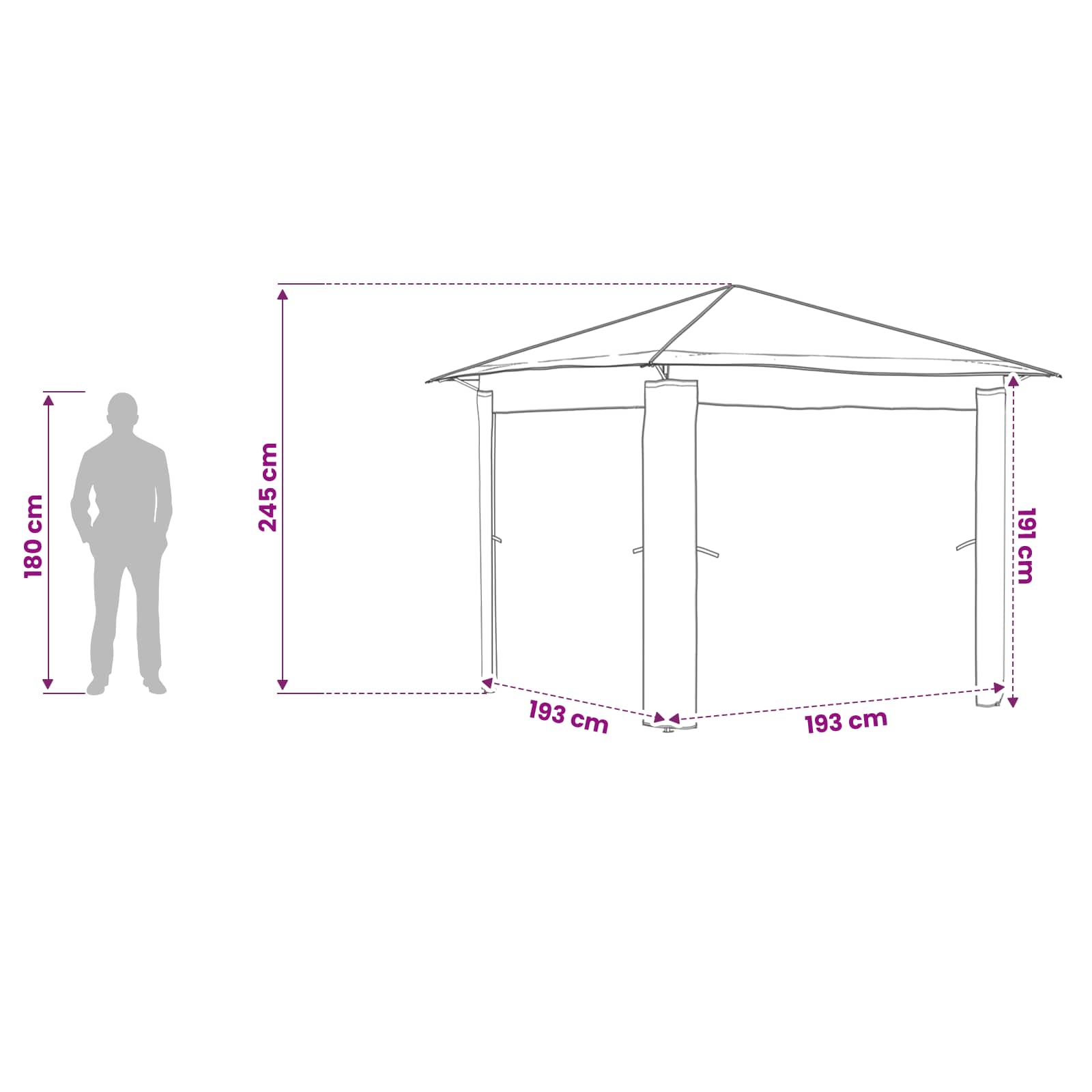 Gazebo zonder Zijwand 2,6 x 2,6 m Beige en Bruin image 13