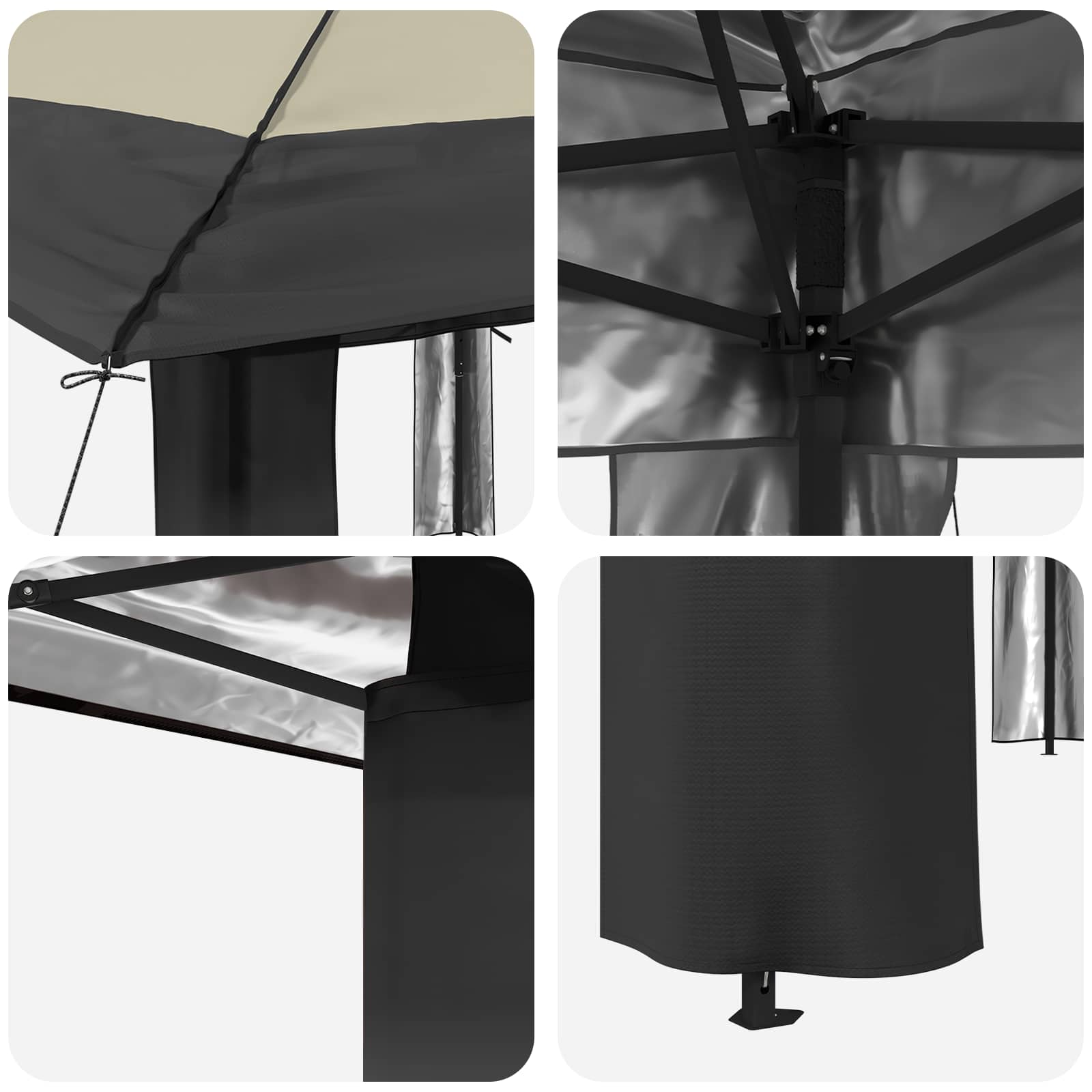 Gazebo zonder Zijwand 2,6 x 2,6 m Crème en Antraciet image 6
