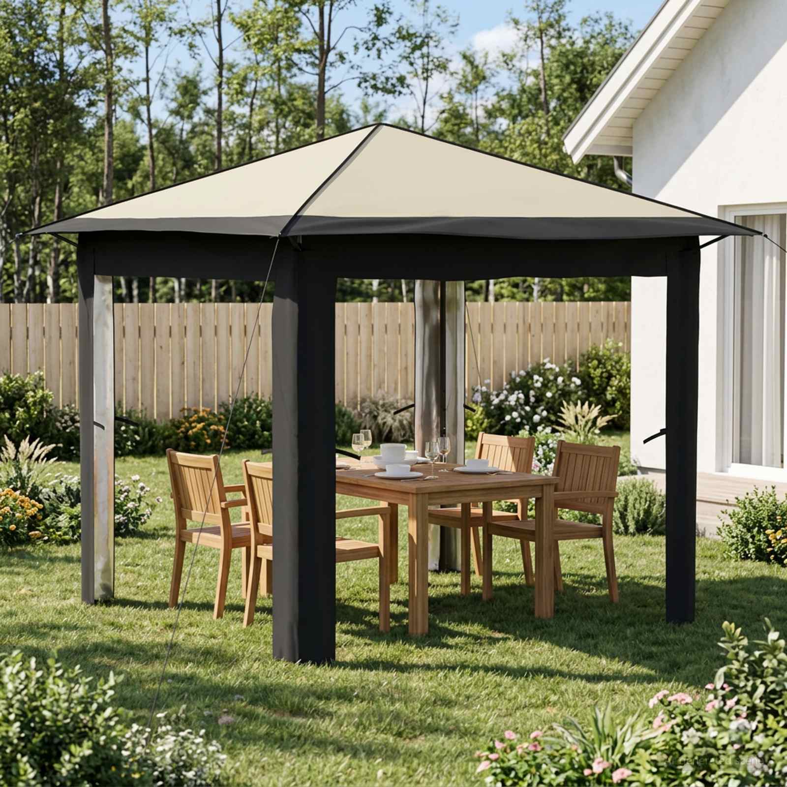 Gazebo zonder Zijwand 2,6 x 2,6 m Crème en Antraciet image 1