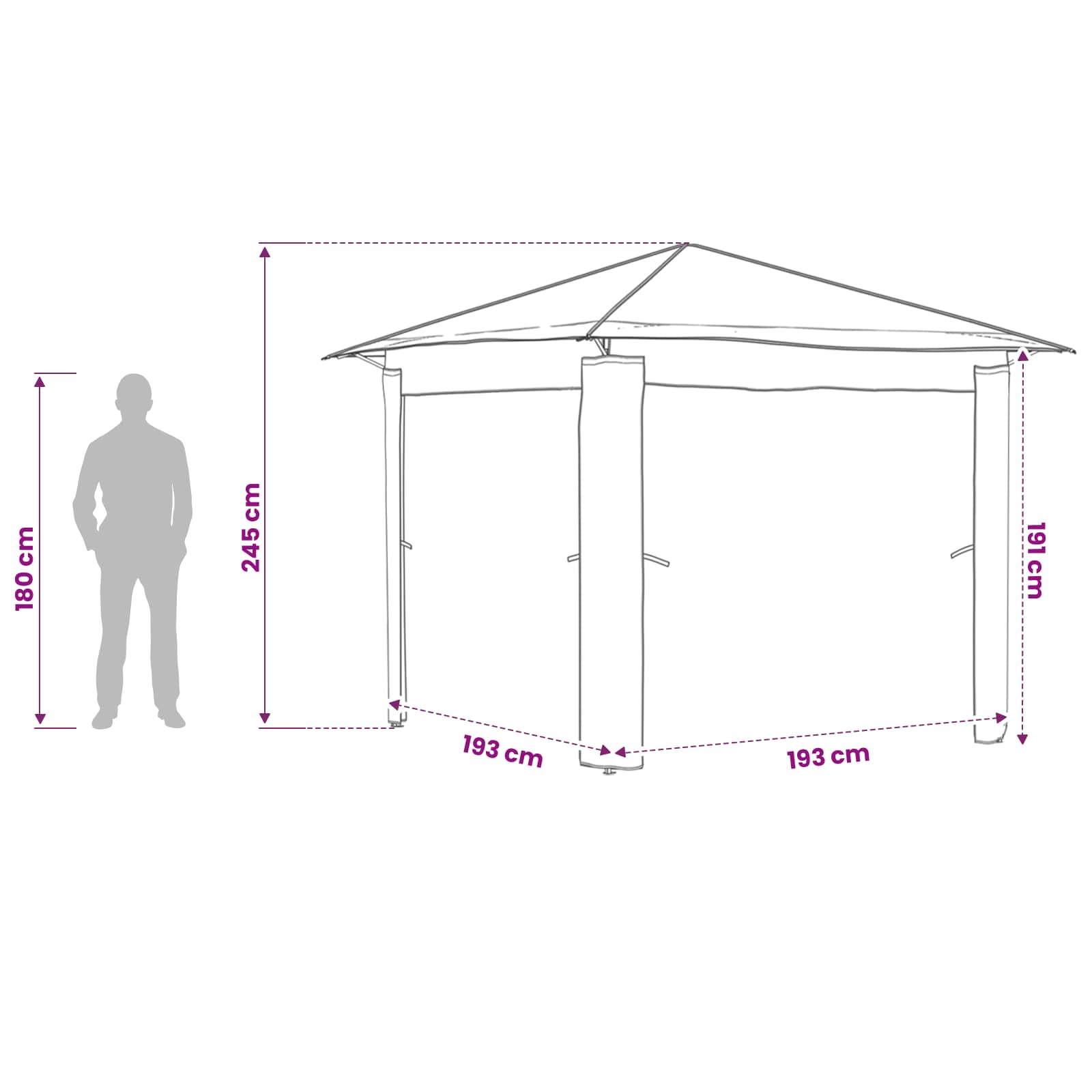 Gazebo zonder Zijwand 2,6 x 2,6 m Crème en Antraciet image 13