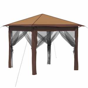vidaXL Gazebo nelja k&uuml;lgseina ka 2,6 x 2,6 m Bež ja pruun