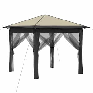 vidaXL Gazebo nelja k&uuml;lgseina ka 2,6 x 2,6 m Kreem ja antriit